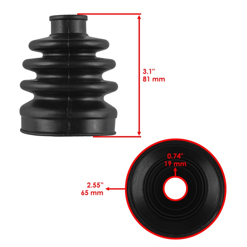 Caltric Front Axle Inner Outer Cv Boot Kit Compatible with Yamaha Big Bear 350 Yfm350Fw 4X4 1987-1997 - Image 2